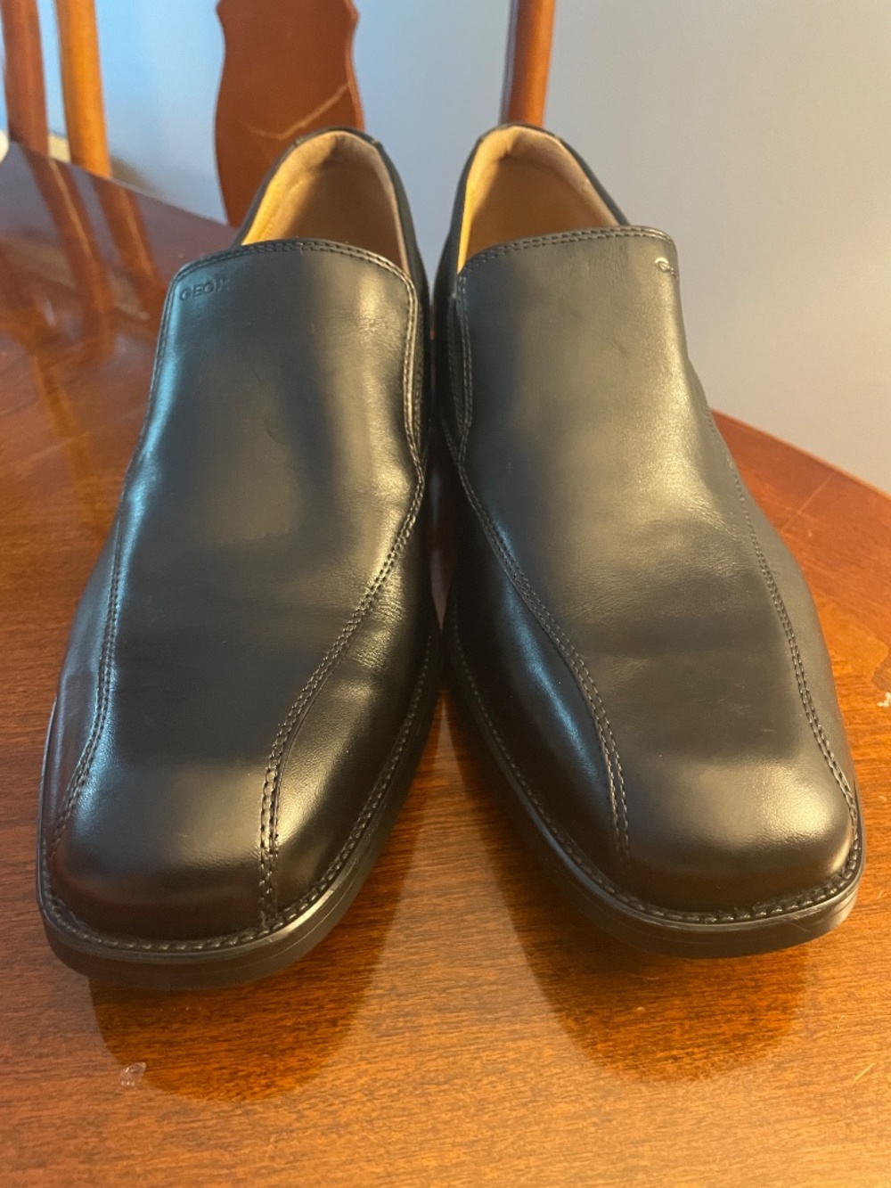 GEOX Federico Black Leather Loafers Slip On Dress Shoes Men's EU 46 US 12.5 NWOB